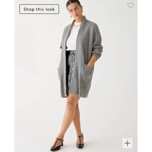 J. Crew Gray Cocoon Merino Wool Alpaca‎ Blend Sweater Blazer Size XS